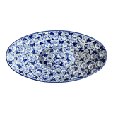 Bowl, Oblong, Serving, Large, 15.75" x 8.25" in "Dusty Blue Butterflies" by Manufaktura | M168U-AS56