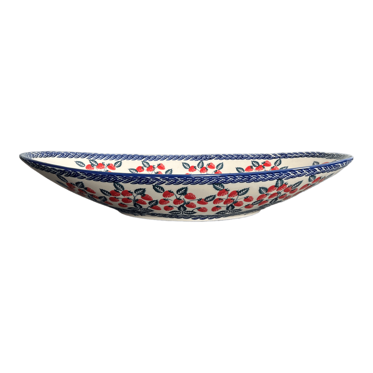 Bowl, Oblong, Serving, Large, 15.75" x 8.25" in "Fresh Strawberries" by Manufaktura | M168U-AS70