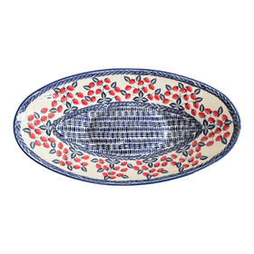 Polish Pottery Large Oblong Serving Bowl (Fresh Strawberries) | M168U-AS70 Additional Image at PolishPotteryOutlet.com