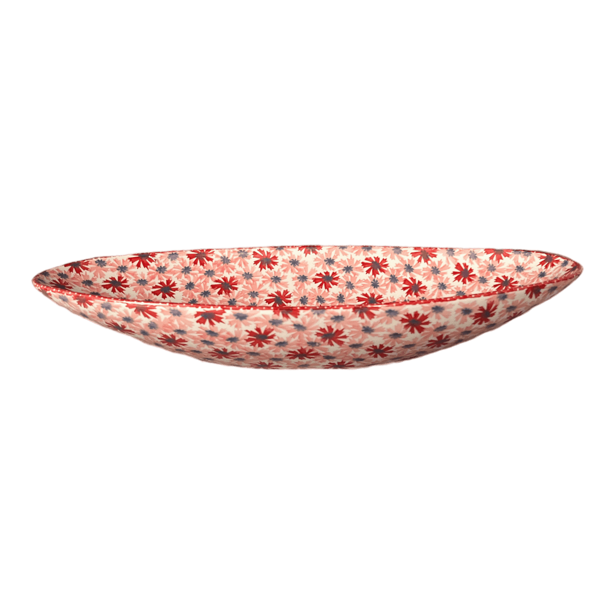 Bowl, Oblong, Serving, Large, 15.75" x 8.25" in "Scarlet Daisy" by Manufaktura | M168U-AS73