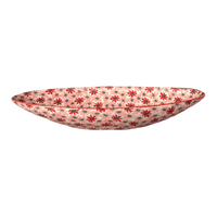 A picture of a Polish Pottery Large Oblong Serving Bowl (Scarlet Daisy) | M168U-AS73 as shown at PolishPotteryOutlet.com/products/large-oblong-serving-bowl-scarlet-daisy-m168u-as73