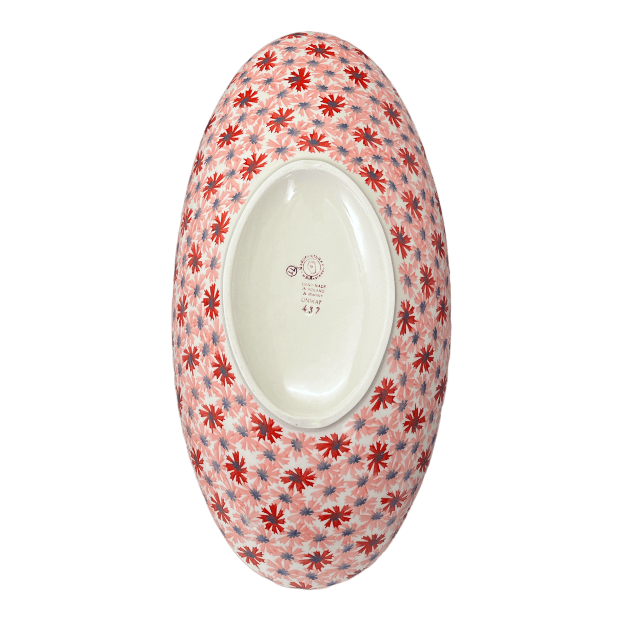 Bowl, Oblong, Serving, Large, 15.75" x 8.25" in "Scarlet Daisy" by Manufaktura | M168U-AS73