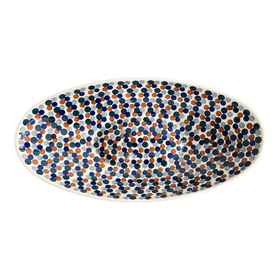Polish Pottery Large Oblong Serving Bowl (Fall Confetti) | M168U-BM01 Additional Image at PolishPotteryOutlet.com