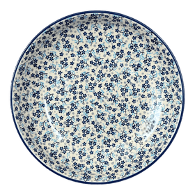 Polish Pottery 11.75" Shallow Salad Bowl (Scattered Blues) | M173S-AS45 Additional Image at PolishPotteryOutlet.com