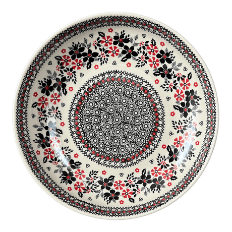 Bowl, Round, Shallow, Salad, 11.75" in "Duet in Black & Red" by Manufaktura | M173S-DPCC