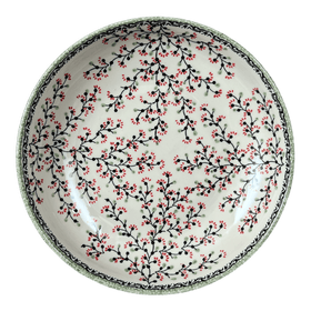 Polish Pottery 11.75" Shallow Salad Bowl (Cherry Blossom) | M173S-DPGJ Additional Image at PolishPotteryOutlet.com