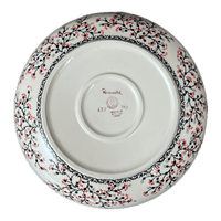 A picture of a Polish Pottery 11.75" Shallow Salad Bowl (Cherry Blossom) | M173S-DPGJ as shown at PolishPotteryOutlet.com/products/11-75-shallow-salad-bowl-cherry-blossom-m173s-dpgj