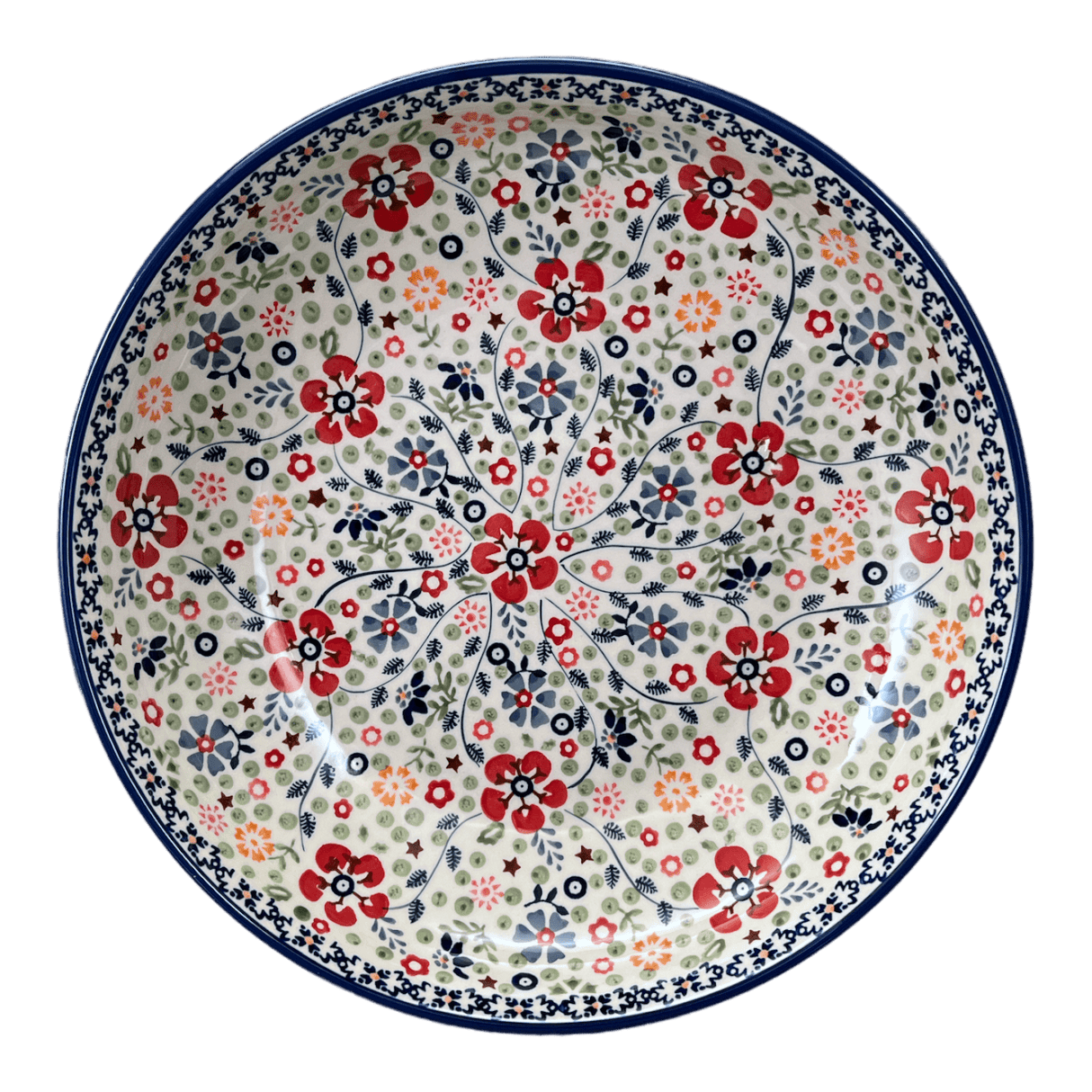 Bowl, Round, Shallow, Salad, 11.75" in "Full Bloom" by Manufaktura | M173S-EO34