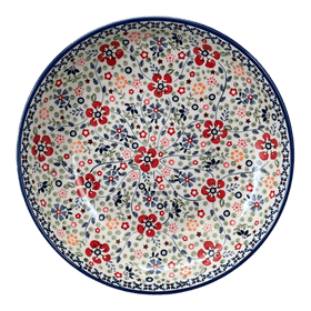 Polish Pottery 11.75" Shallow Salad Bowl (Full Bloom) | M173S-EO34 Additional Image at PolishPotteryOutlet.com