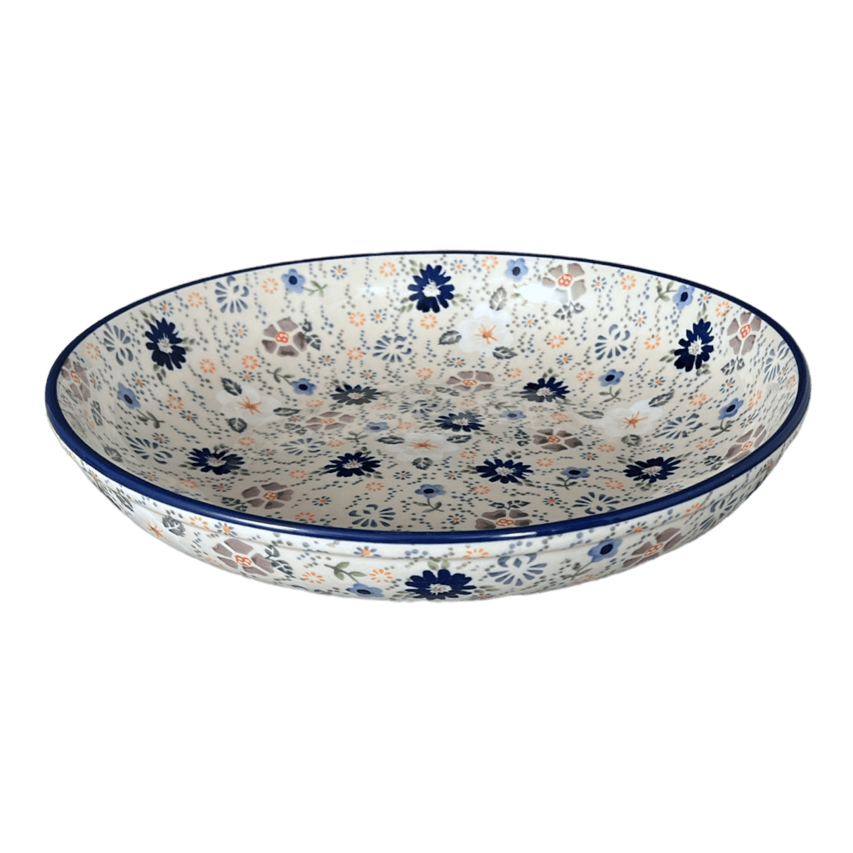 Bowl, Round, Shallow, Salad, 11.75" in "Scattered Petals" by Manufaktura | M173S-EO35