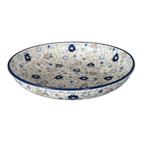A picture of a Polish Pottery 11.75" Shallow Salad Bowl (Scattered Petals) | M173S-EO35 as shown at PolishPotteryOutlet.com/products/11-75-shallow-salad-bowl-scattered-petals
