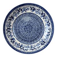 A picture of a Polish Pottery 11.75" Shallow Salad Bowl (Blue Life) | M173S-EO39 as shown at PolishPotteryOutlet.com/products/11-75-shallow-salad-bowl-blue-life-m173s-eo39