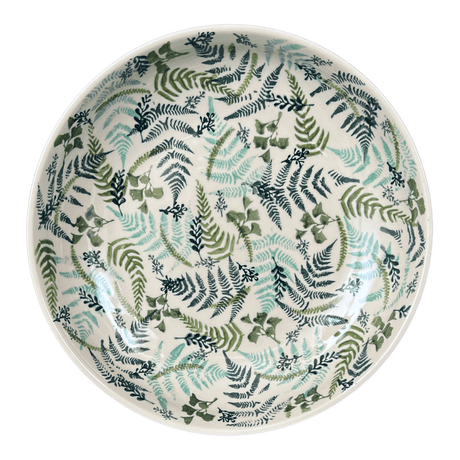 Bowl, Round, Shallow, Salad, 11.75" in "Scattered Ferns" by Manufaktura | M173S-GZ39