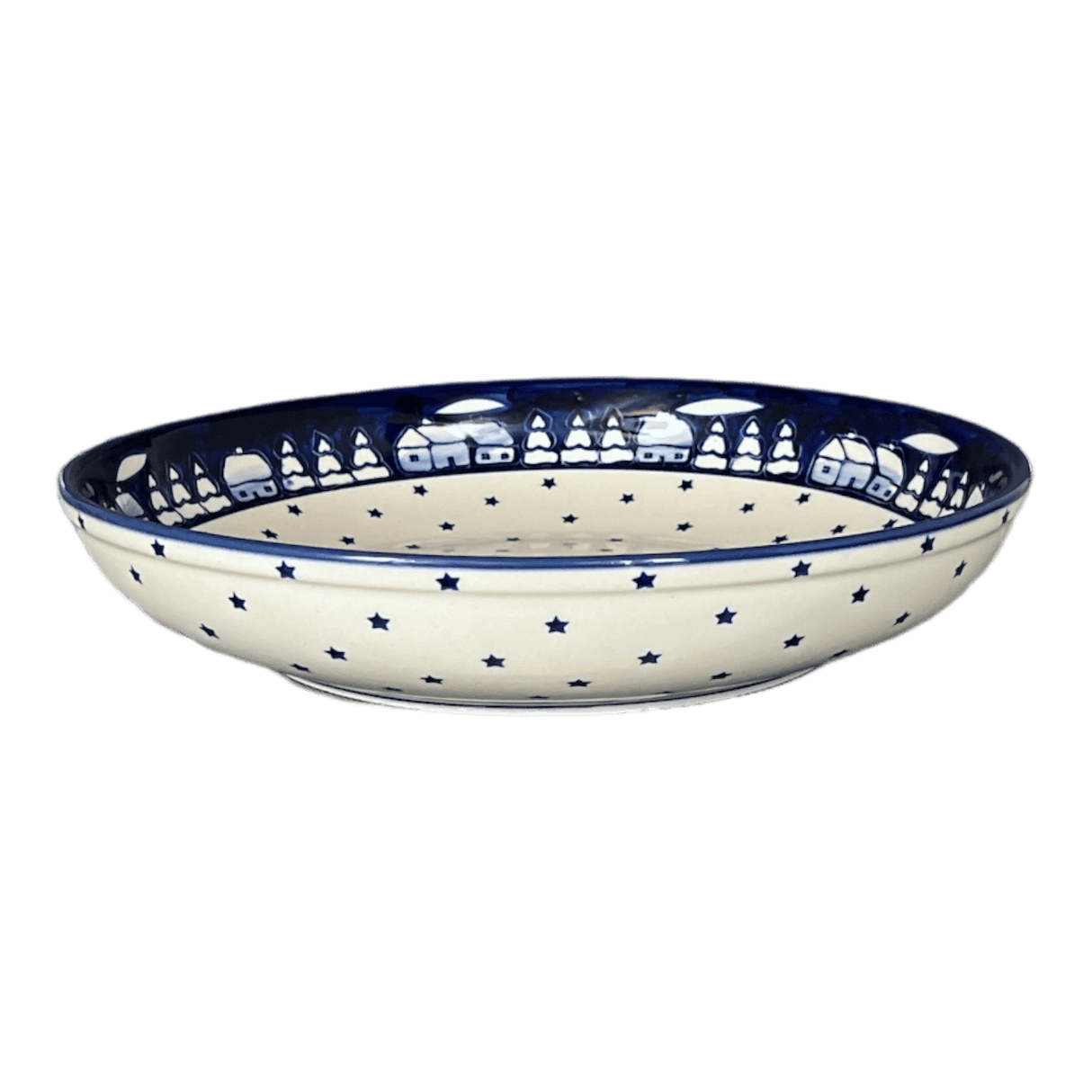 Bowl, Round, Shallow, Salad, 11.75" in "Winter's Eve" by Manufaktura | M173S-IBZ