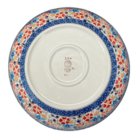 A picture of a Polish Pottery 11.75" Shallow Salad Bowl (Festive Flowers) | M173S-IZ16 as shown at PolishPotteryOutlet.com/products/11-75-bowl-festive-flowers-m173s-iz16