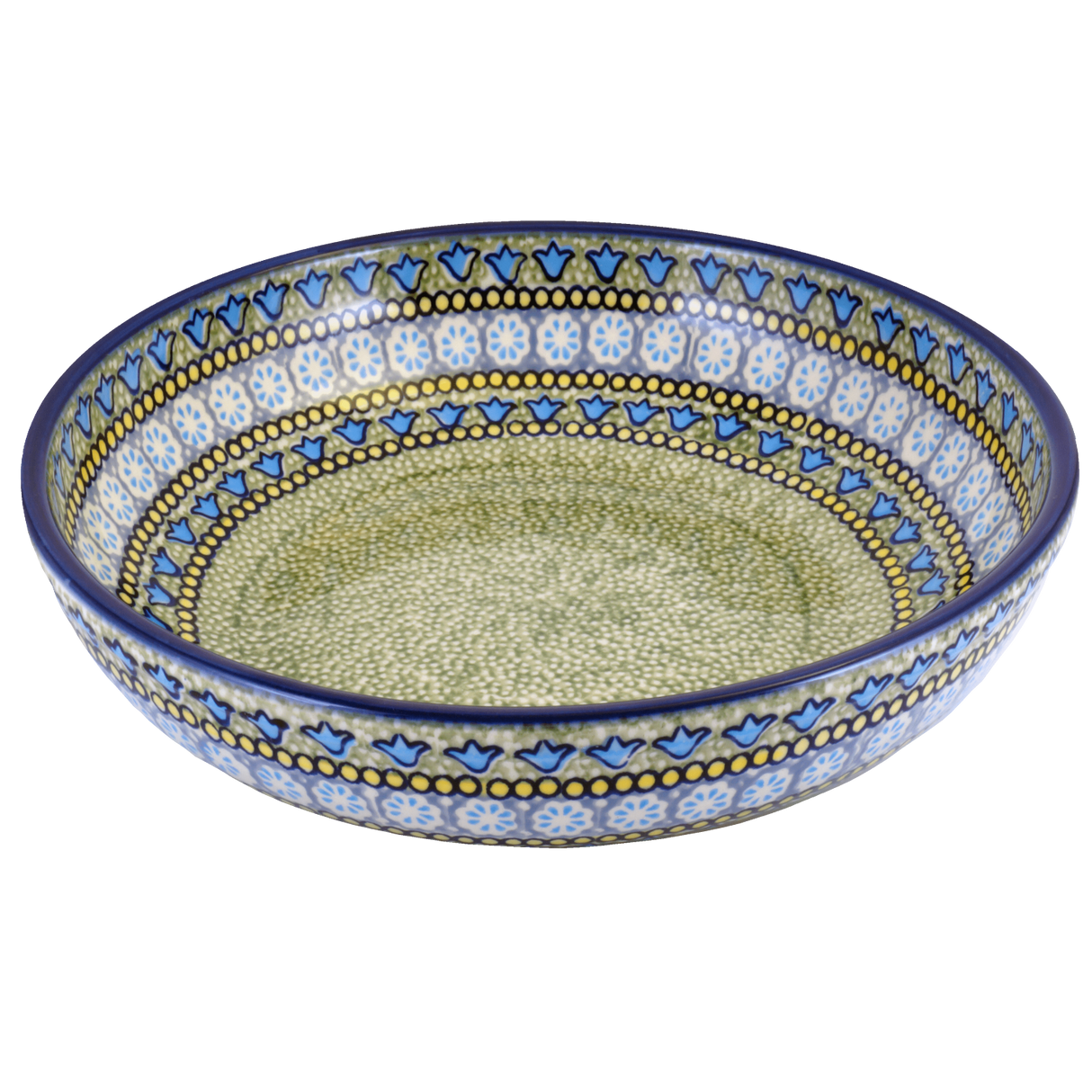 Bowl, Round, Shallow, Salad, 11.75" in "Blue Bells" by Manufaktura | M173S-KLDN