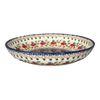Polish Pottery 11.75" Shallow Salad Bowl (Mediterranean Blossoms) | M173S-P274 at PolishPotteryOutlet.com