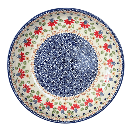 Bowl, Round, Shallow, Salad, 11.75" in "Mediterranean Blossoms" by Manufaktura | M173S-P274