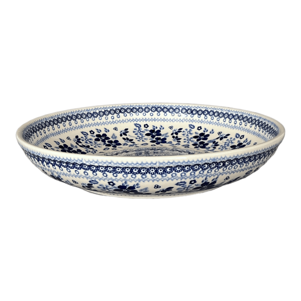 Bowl, Round, Shallow, Salad, 11.75" in "Duet in Blue" by Manufaktura | M173S-SB01