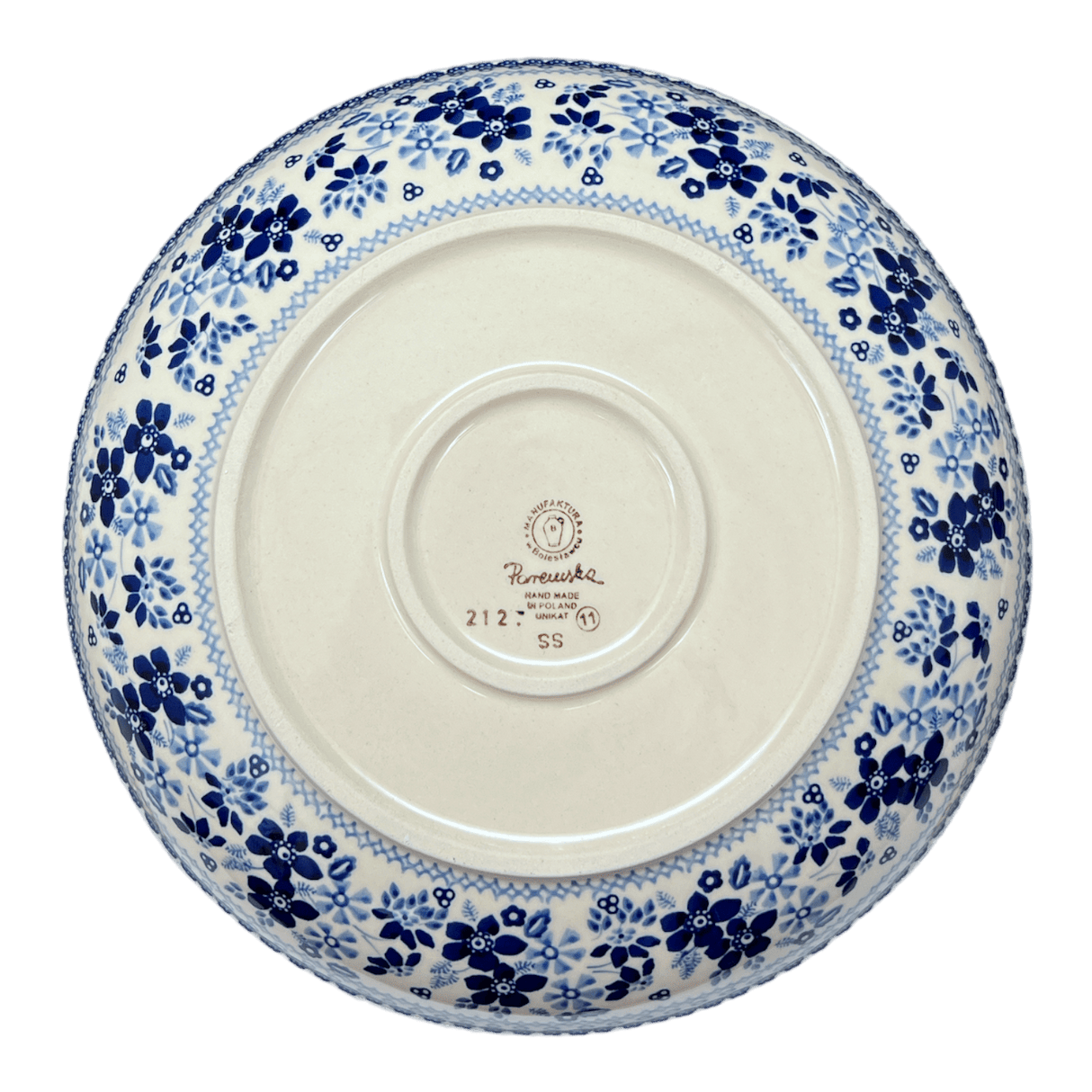 Bowl, Round, Shallow, Salad, 11.75" in "Duet in Blue" by Manufaktura | M173S-SB01