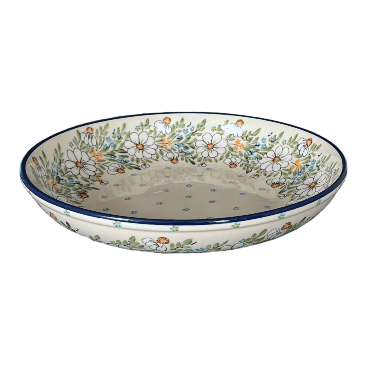 Bowl, Round, Shallow, Salad, 11.75" in "Daisy Bouquet" by Manufaktura | M173S-TAB3