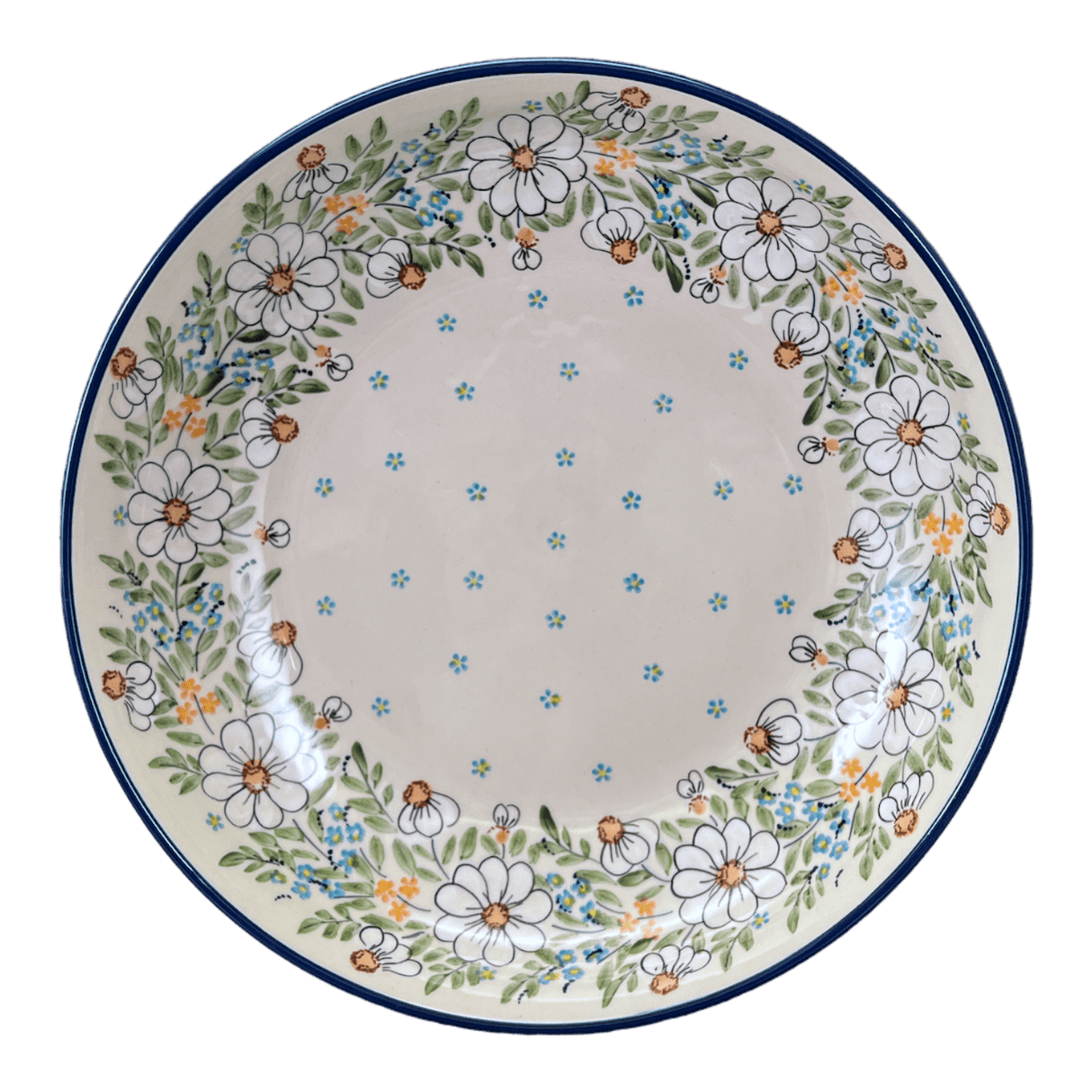 Bowl, Round, Shallow, Salad, 11.75" in "Daisy Bouquet" by Manufaktura | M173S-TAB3