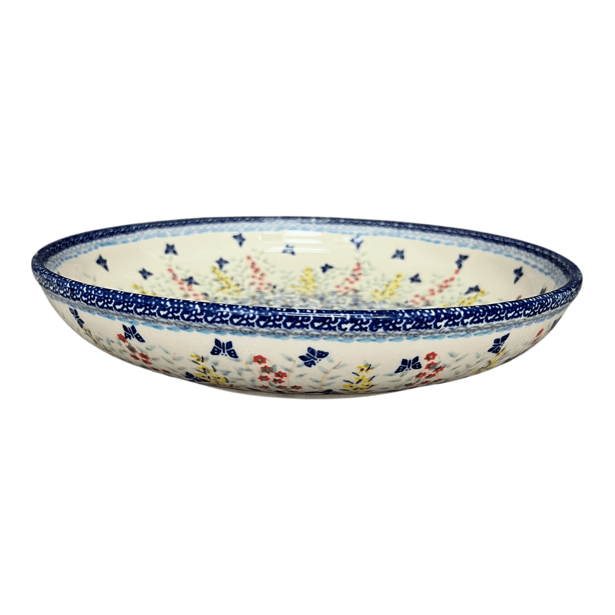 Bowl, Round, Shallow, Salad, 11.75" in "Butterfly Bounty" by Manufaktura | M173S-WK76