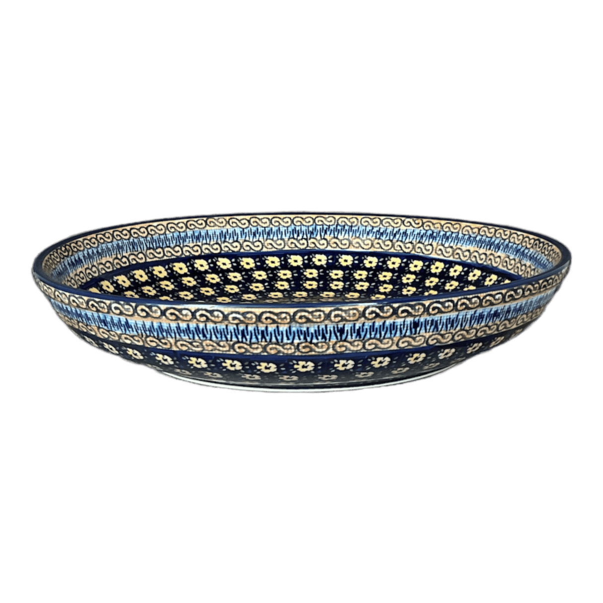 Bowl, Round, Shallow, Salad, 11.75" in "Floral Formation" by Manufaktura | M173S-WKK