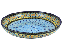 A picture of a Polish Pottery 11.75" Shallow Salad Bowl (Providence) | M173S-WKON as shown at PolishPotteryOutlet.com/products/11-75-shallow-salad-bowl-providence-m173s-wkon