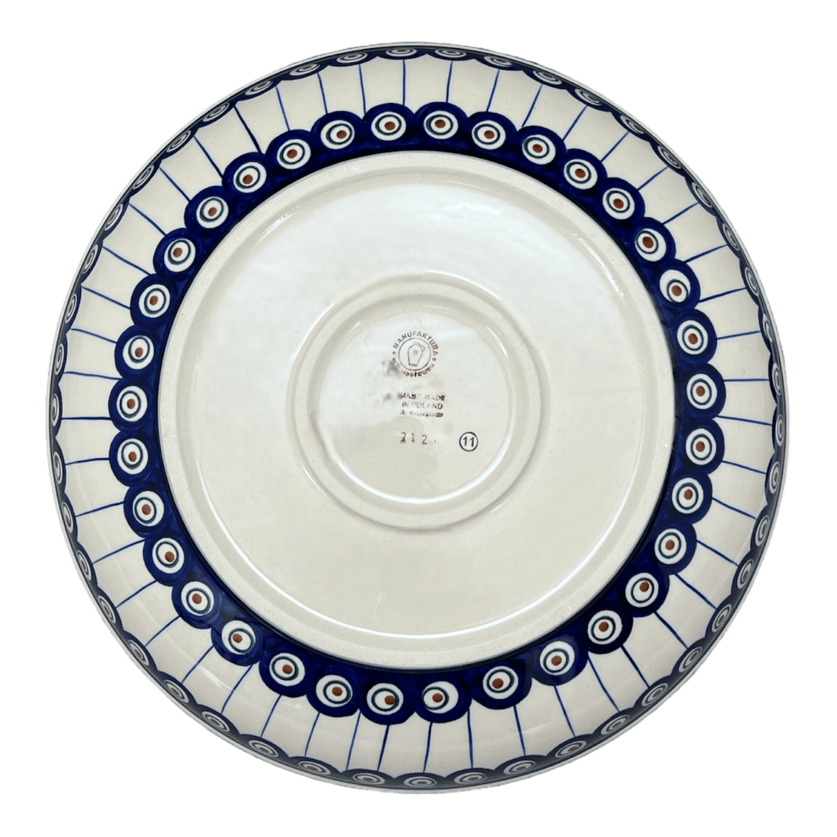 Bowl, Round, Shallow, Salad, 11.75" in "Peacock in Line" by Manufaktura | M173T-54A