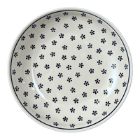 A picture of a Polish Pottery 11.75" Shallow Salad Bowl (Petite Floral) | M173T-64 as shown at PolishPotteryOutlet.com/products/11-75-shallow-salad-bowl-petite-floral-m173t-64