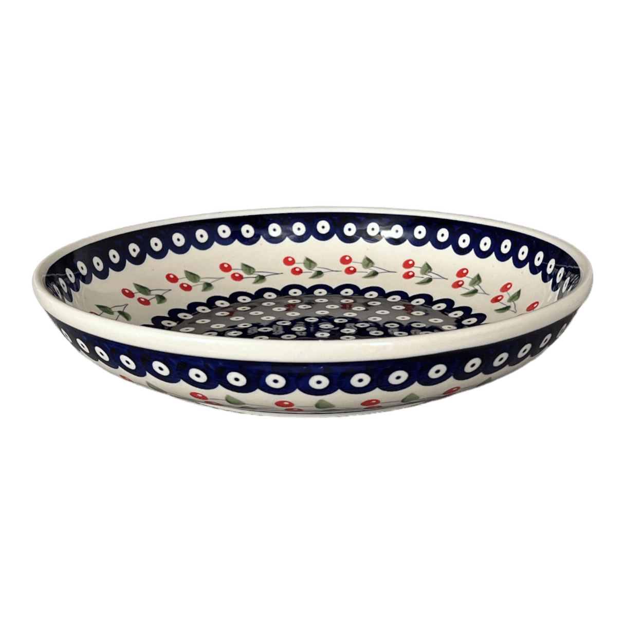 Bowl, Round, Shallow, Salad, 11.75" in "Cherry Dot" by Manufaktura | M173T-70WI