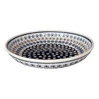 A picture of a Polish Pottery 11.75" Shallow Salad Bowl (Floral Chain) | M173T-EO37 as shown at PolishPotteryOutlet.com/products/11-75-shallow-salad-bowl-floral-chain-m173t-eo37