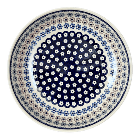 Polish Pottery 11.75" Shallow Salad Bowl (Floral Chain) | M173T-EO37 Additional Image at PolishPotteryOutlet.com