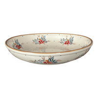 A picture of a Polish Pottery 11.75" Shallow Salad Bowl (Country Pride) | M173T-GM13 as shown at PolishPotteryOutlet.com/products/11-75-shallow-salad-bowl-country-pride-m173t-gm13