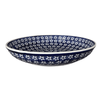 A picture of a Polish Pottery 11.75" Shallow Salad Bowl (Lone Star) | M173T-LG01 as shown at PolishPotteryOutlet.com/products/11-75-shallow-salad-bowl-lone-star-m173t-lg01