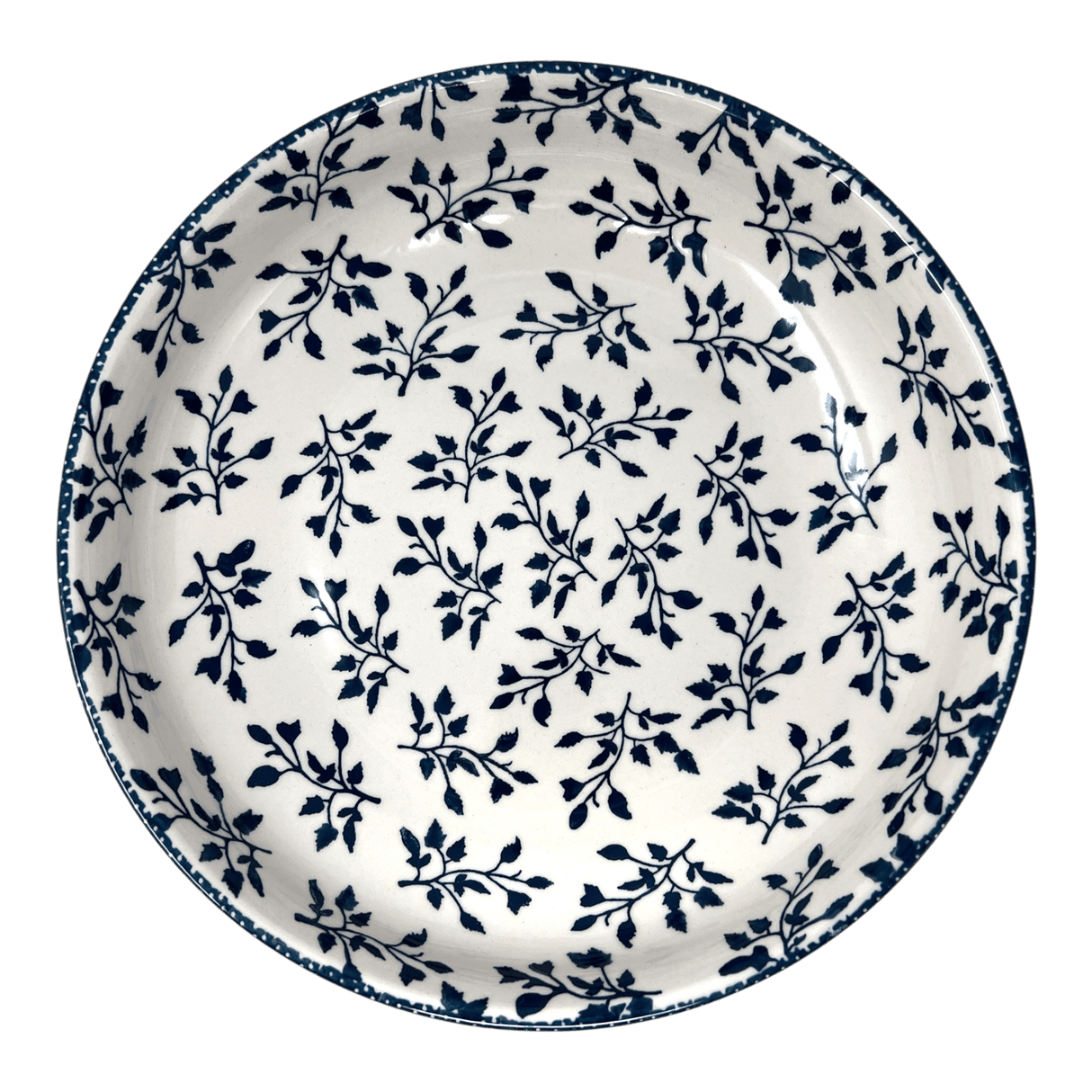 Bowl, Round, Shallow, Salad, 11.75" in "Green Spray" by Manufaktura | M173T-LISZ