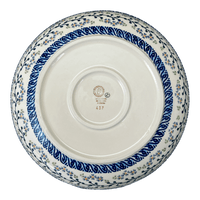 A picture of a Polish Pottery 11.75" Shallow Salad Bowl (Baby Blue Eyes) | M173T-MC19 as shown at PolishPotteryOutlet.com/products/11-75-shallow-salad-bowl-baby-blue-eyes-m173t-mc19