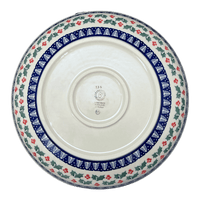 A picture of a Polish Pottery 11.75" Shallow Salad Bowl (Holiday Cheer) | M173T-NOS2 as shown at PolishPotteryOutlet.com/products/11-75-shallow-salad-bowl-holiday-cheer-m173t-nos2