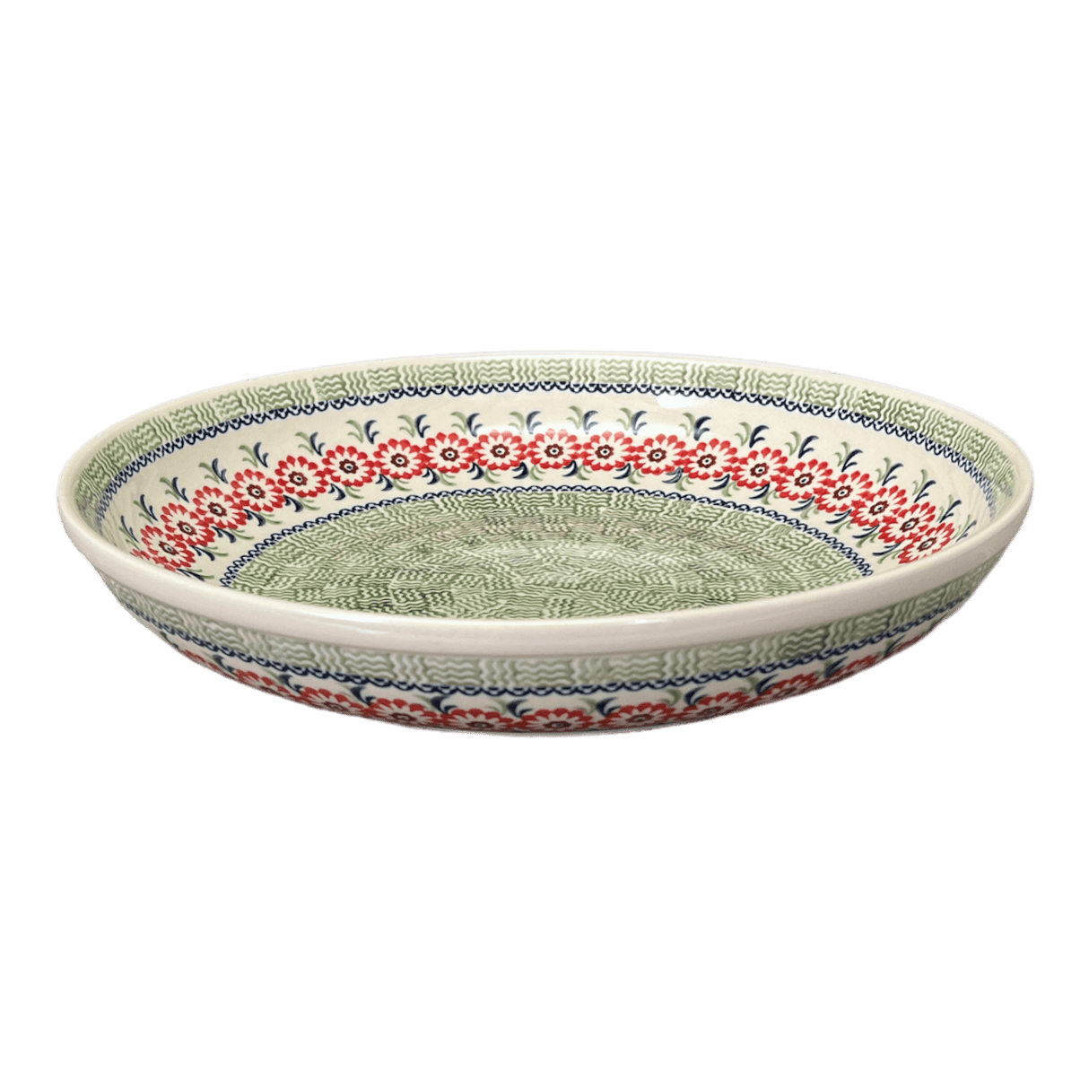 Bowl, Round, Shallow, Salad, 11.75" in "Woven Reds" by Manufaktura | M173T-P181
