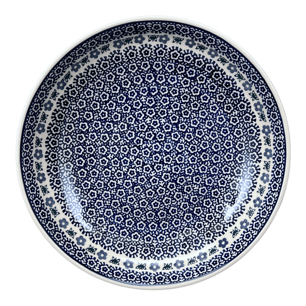 Bowl, Round, Shallow, Salad, 11.75" in "Butterfly Border" by Manufaktura | M173T-P249