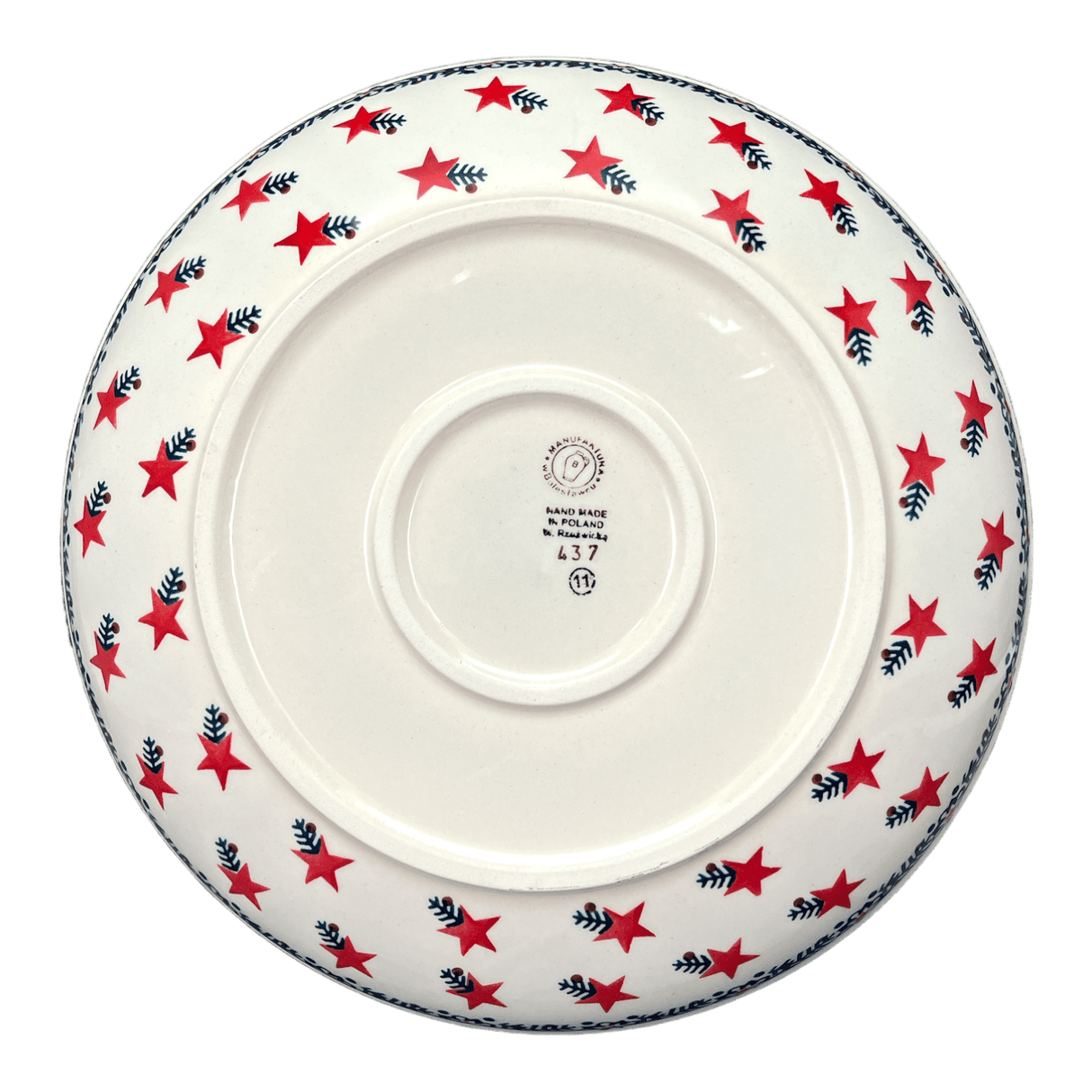 Bowl, Round, Shallow, Salad, 11.75" in "Evergreen Stars" by Manufaktura | M173T-PZGG