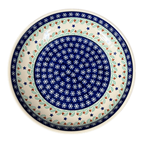 Polish Pottery 11.75" Shallow Salad Bowl (Starry Wreath) | M173T-PZG Additional Image at PolishPotteryOutlet.com