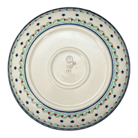A picture of a Polish Pottery 11.75" Shallow Salad Bowl (Starry Wreath) | M173T-PZG as shown at PolishPotteryOutlet.com/products/11-75-shallow-salad-bowl-starry-wreath-m173t-pzg