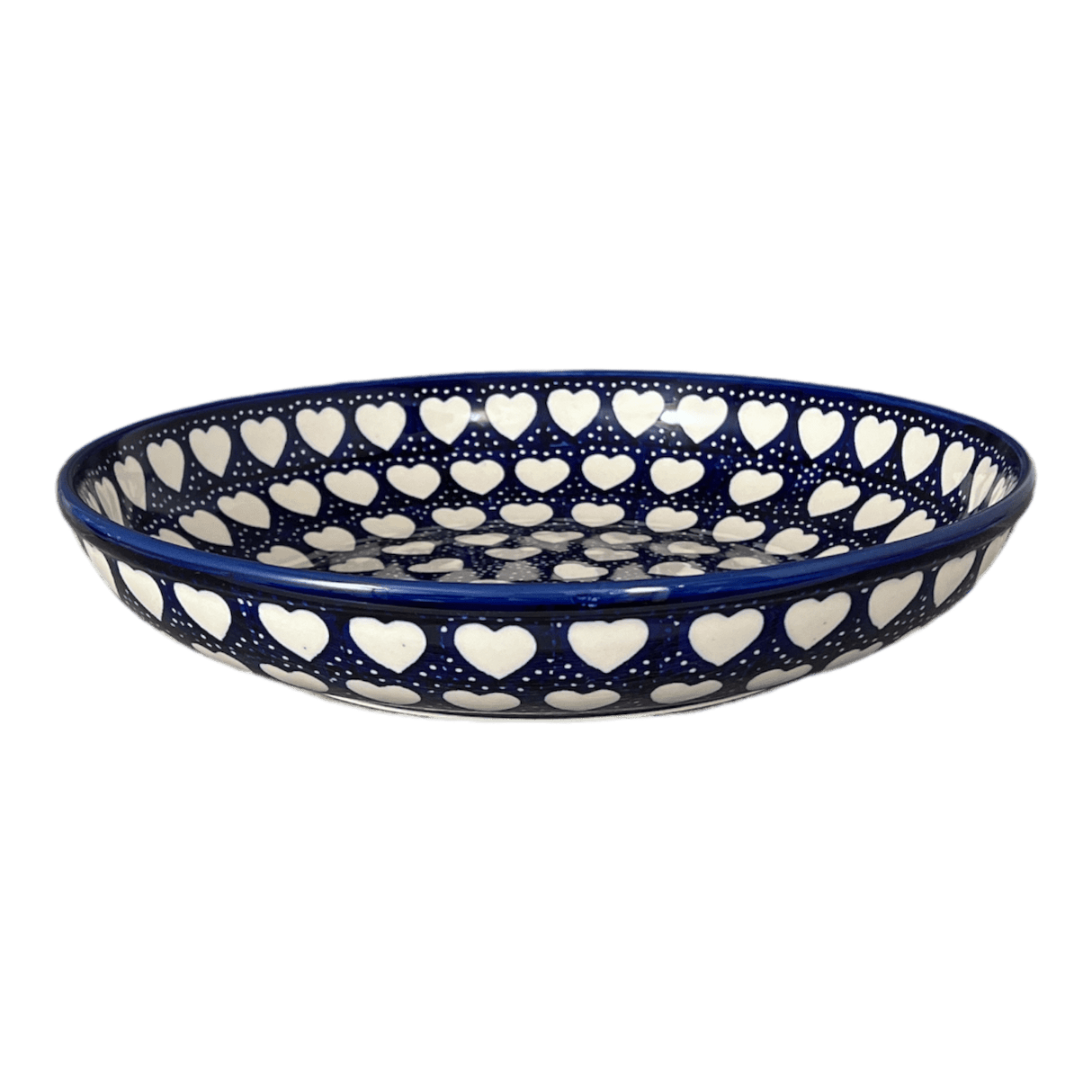 Bowl, Round, Shallow, Salad, 11.75" in "Sea of Hearts" by Manufaktura | M173T-SEA