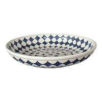 A picture of a Polish Pottery 11.75" Shallow Salad Bowl (Field of Diamonds) | M173T-ZP04 as shown at PolishPotteryOutlet.com/products/11-75-shallow-salad-bowl-field-of-diamonds-m173t-zp04