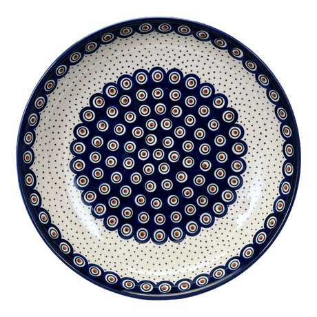 Bowl, Round, Shallow, Salad, 11.75" in "Peacock Dot" by Manufaktura | M173U-54K