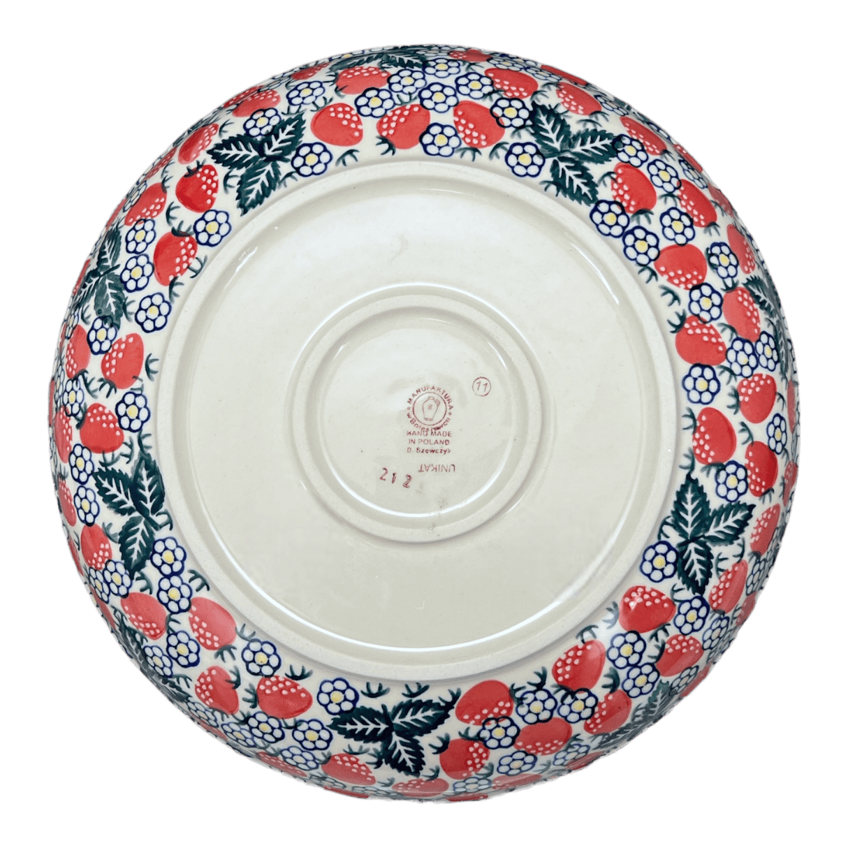 Bowl, Round, Shallow, Salad, 11.75" in "Strawberry Fields" by Manufaktura | M173U-AS59
