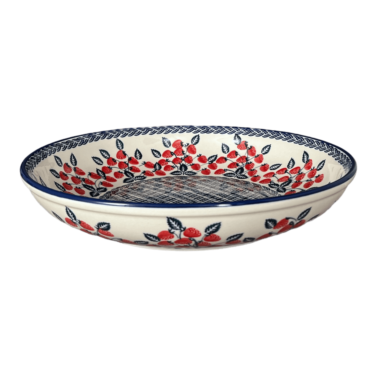 Bowl, Round, Shallow, Salad, 11.75" in "Fresh Strawberries" by Manufaktura | M173U-AS70