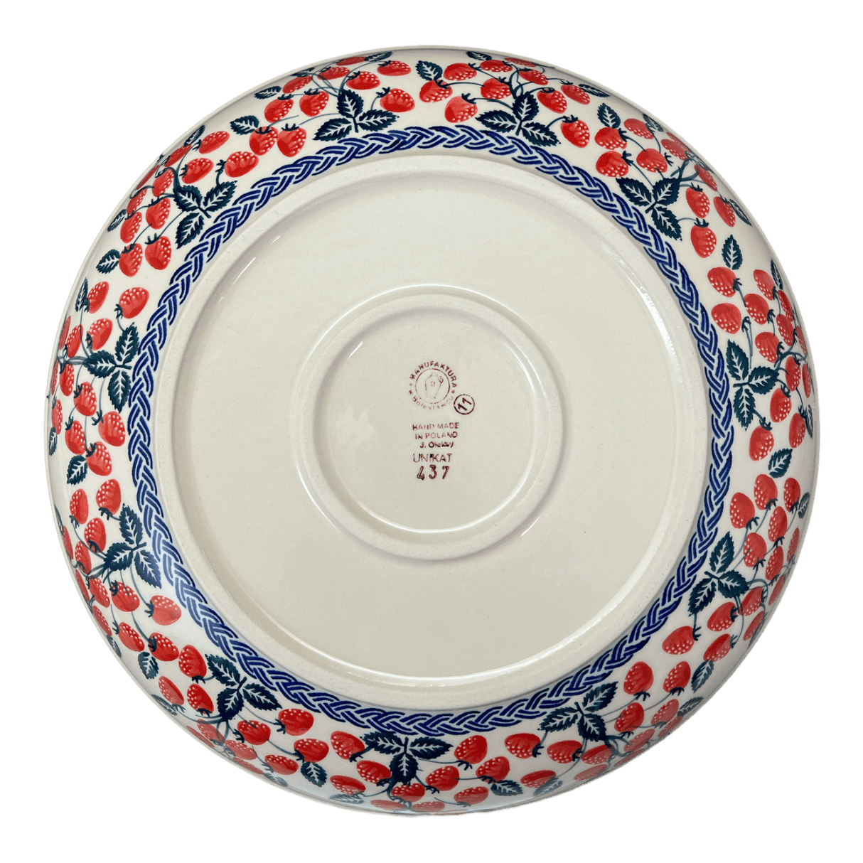 Bowl, Round, Shallow, Salad, 11.75" in "Fresh Strawberries" by Manufaktura | M173U-AS70